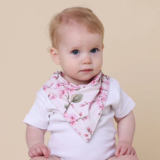 Cherry Blossom Bandana Dribble Bib -Snuggle Hunny Kids