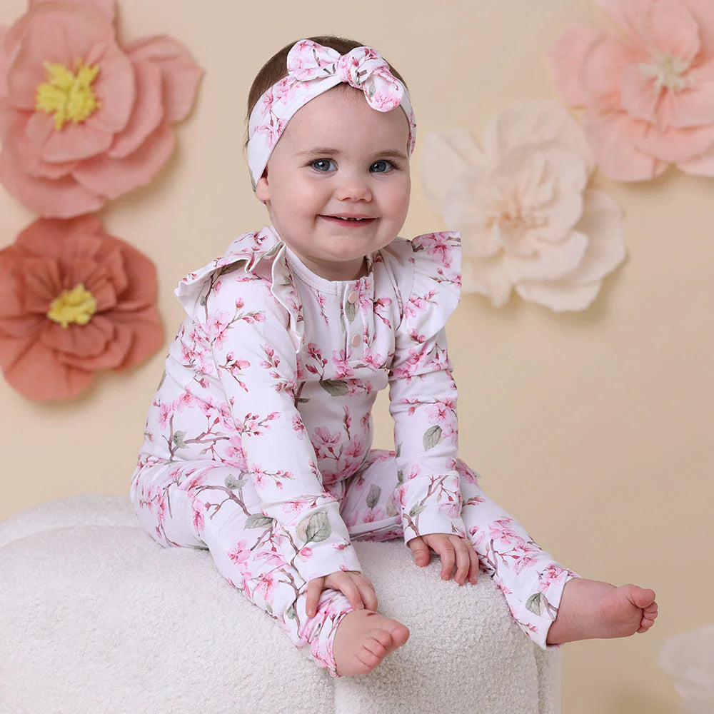 Snuggle Hunny Long Sleeve Growsuit - Cherry Blossom