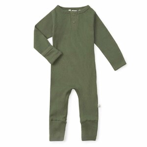 Snuggle Hunny Kids Organic Long Sleeve Growsuit   -  Olive