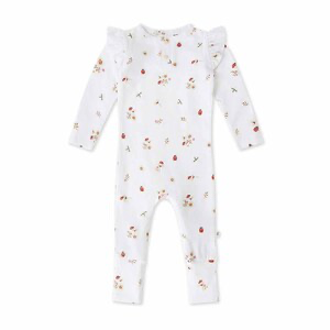 SNUGGLE HUNNY LADY BUG LONG SLEEVE ORGANIC GROWSUIT