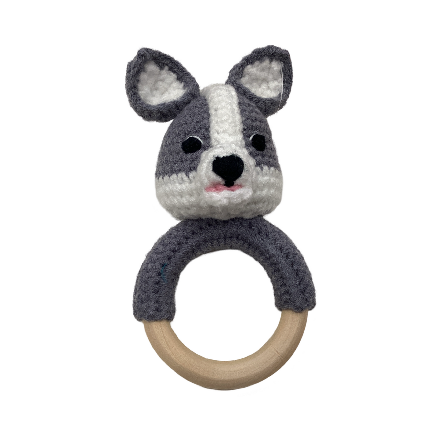 Hand Crotchet Animal and Beechwood Ring - Wally Wolfe