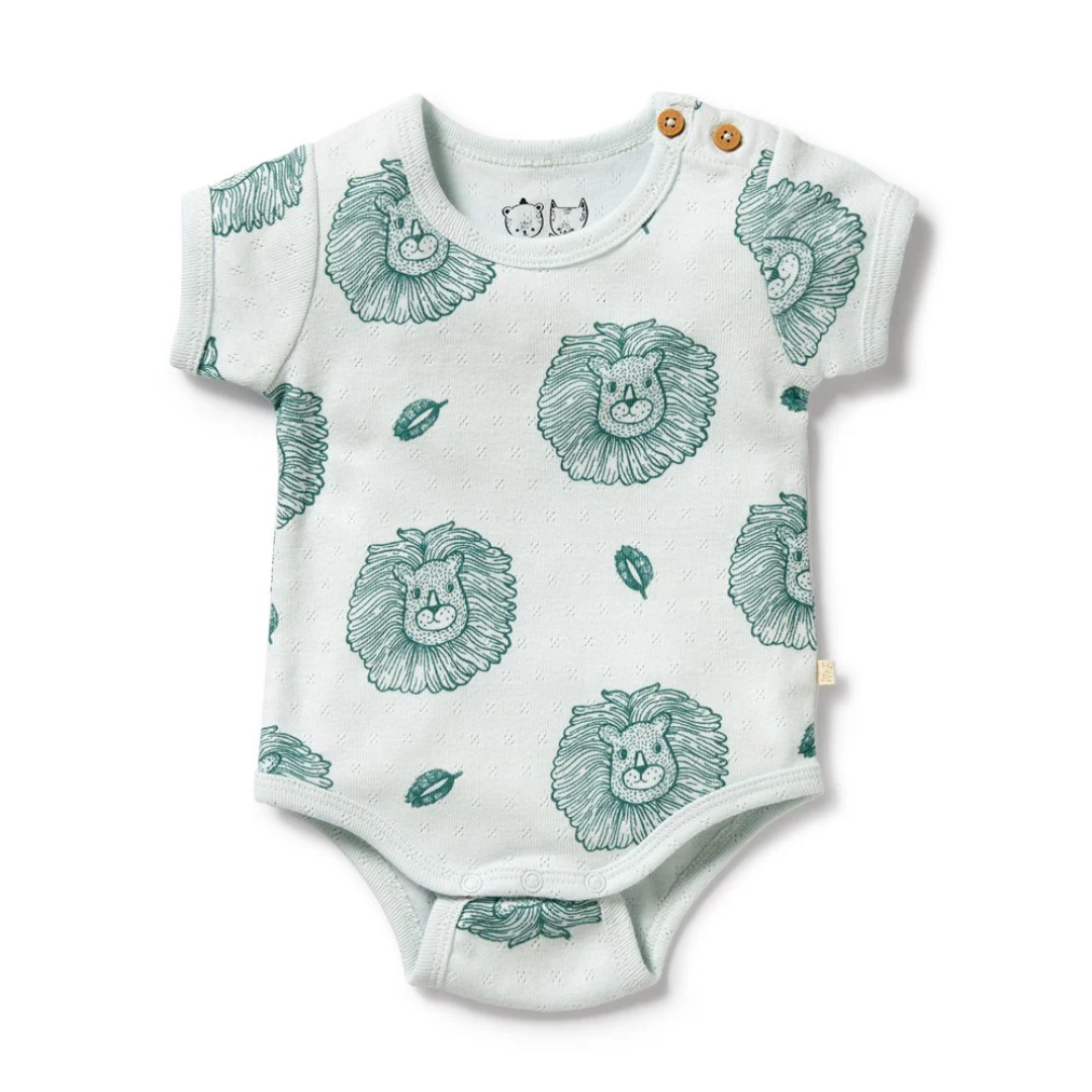 Wilson and Frenchy Short Sleeve Pointelle Bodysuit - Little Lion