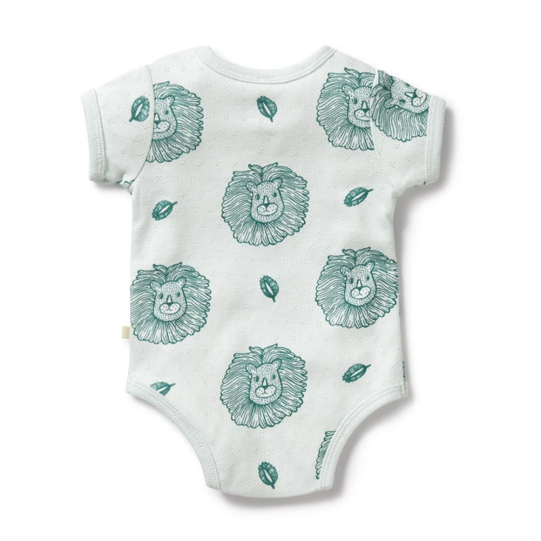 Wilson and Frenchy Short Sleeve Pointelle Bodysuit - Little Lion