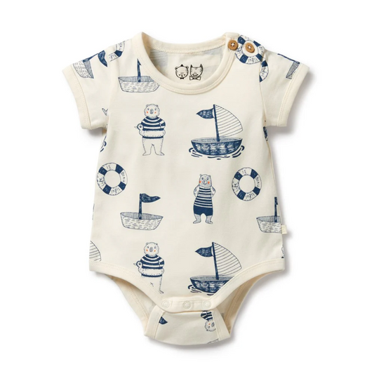 Wilson and Frenchy Short Sleeve Bodysuit - Nautical Bear