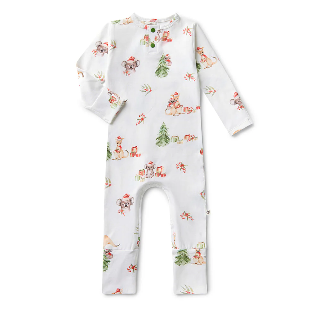 Snuggle Hunny Long Sleeve Growsuit - Kangas & Koalas Christmas