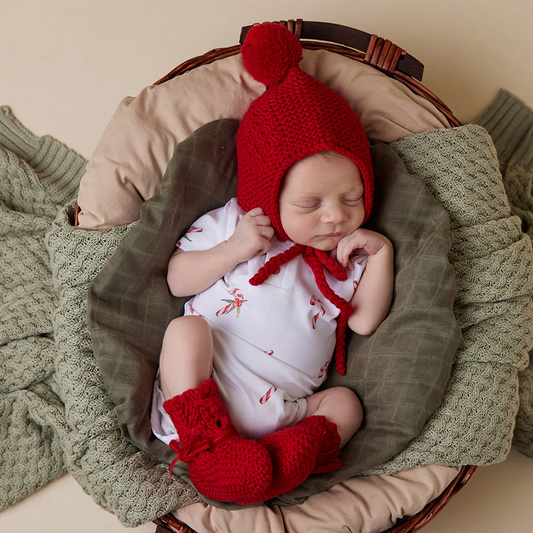 Snuggle Hunny Short Sleeve Bodysuit - Candy Cane