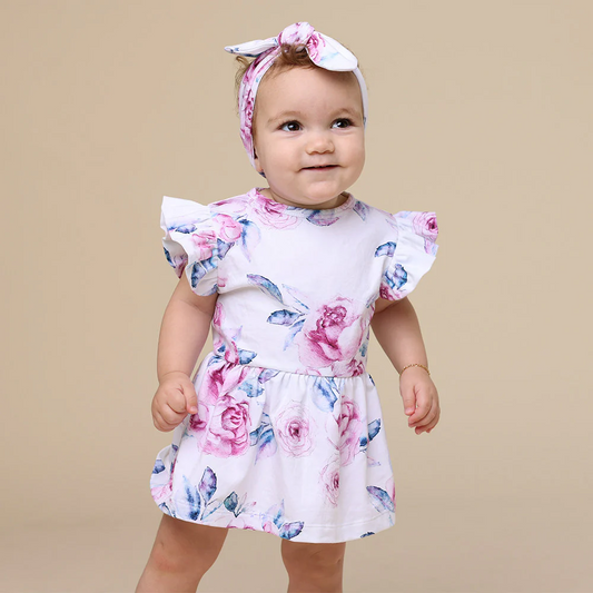 Lilac Skies  - Snuggle Hunny Organic Cotton Short Sleeve Dress