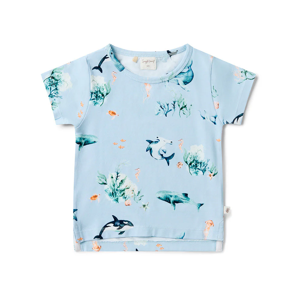 Blue Ocean Snuggle Hunny Organic Cotton Tee Shirt