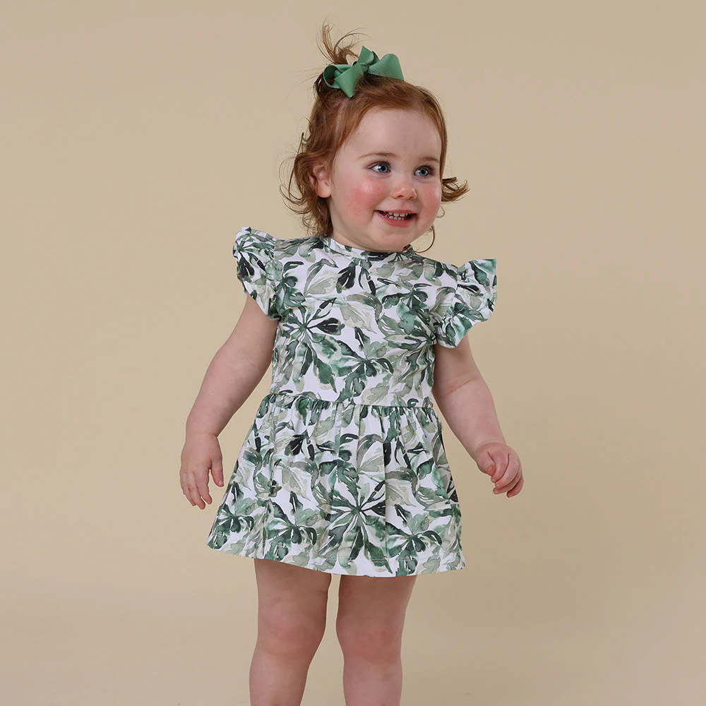 Evergreen  - Snuggle Hunny Organic Cotton Short Sleeve Dress