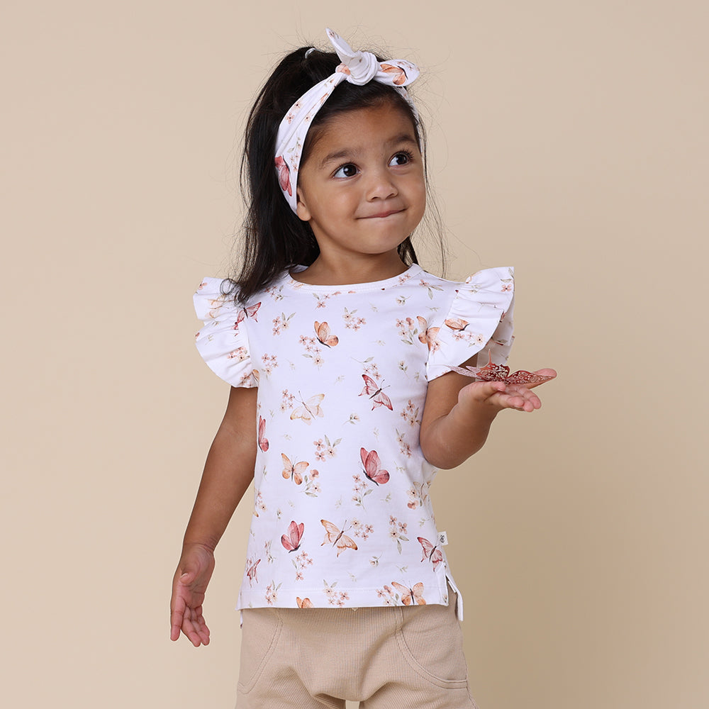 Meadow Snuggle Hunny Organic Cotton Tee Shirt With Frill