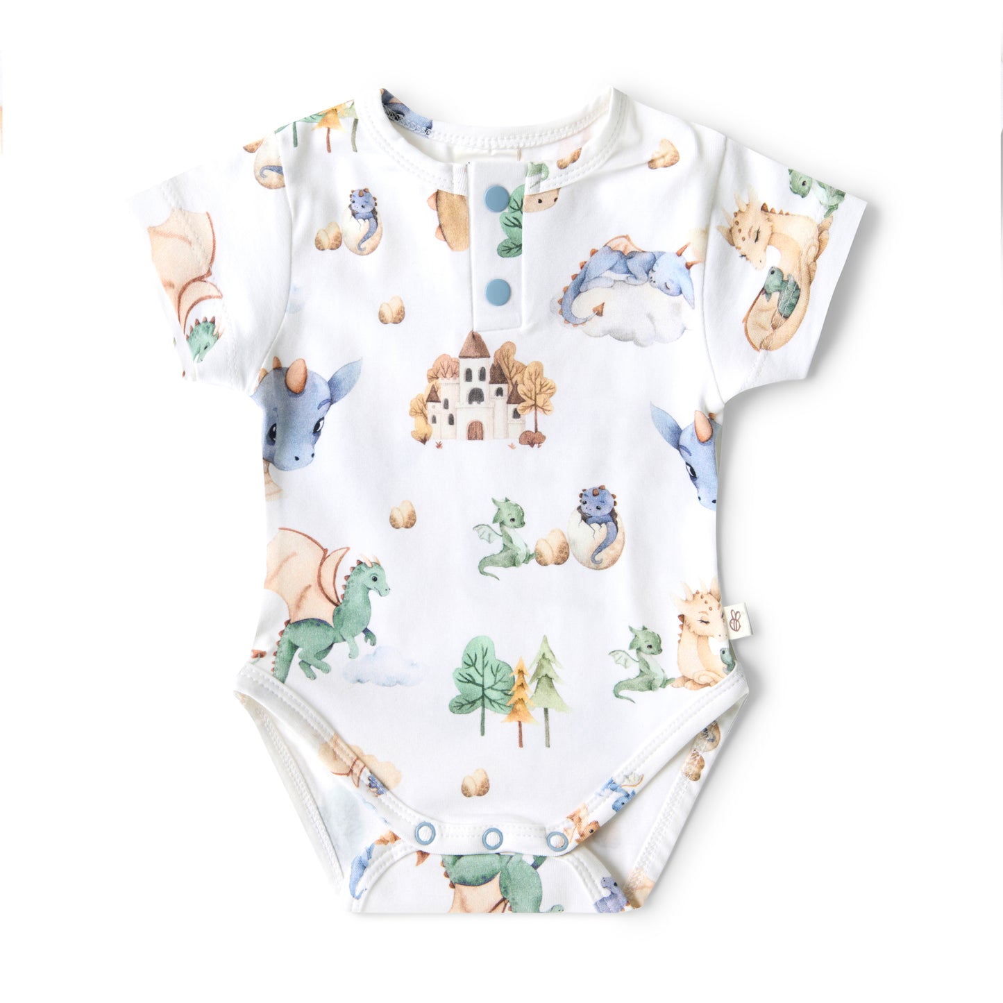 SNUGGLE HUNNY DRAGON SHORT SLEEVE ORGANIC BODYSUIT