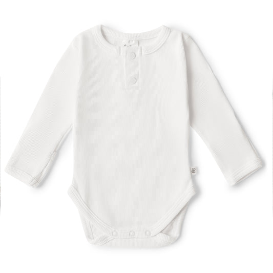 SNUGGLE HUNNY MILK LONG SLEEVE RIBBED ORGANIC BODYSUIT