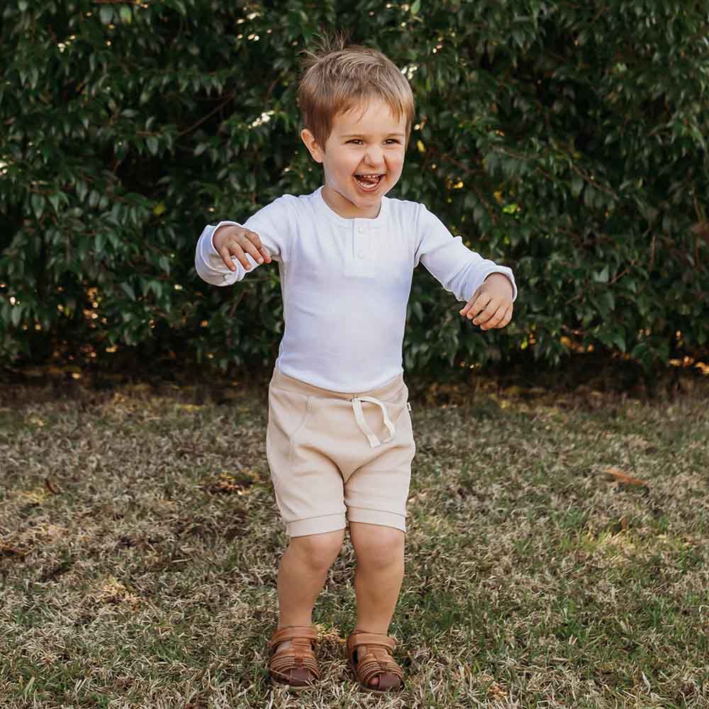 SNUGGLE HUNNY MILK LONG SLEEVE RIBBED ORGANIC BODYSUIT