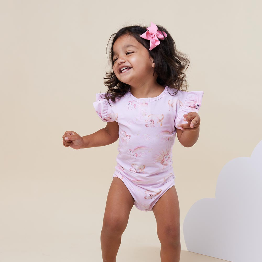 SNUGGLE HUNNY UNICORN SHORT SLEEVE ORGANIC BODYSUIT