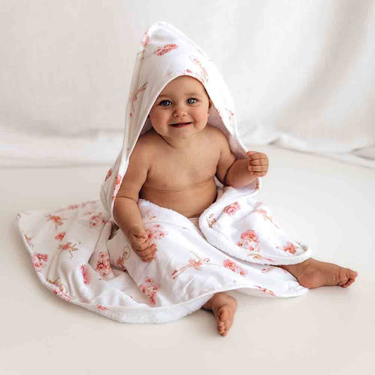 Ballerina Organic Cotton Hooded Towel - Snuggle Hunny Kids