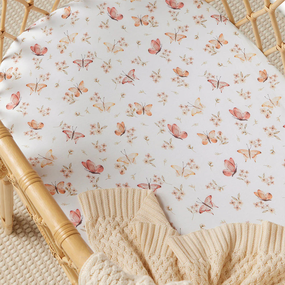 Butterfly Organic Bassinet  Sheet -Snuggle Hunny Kids