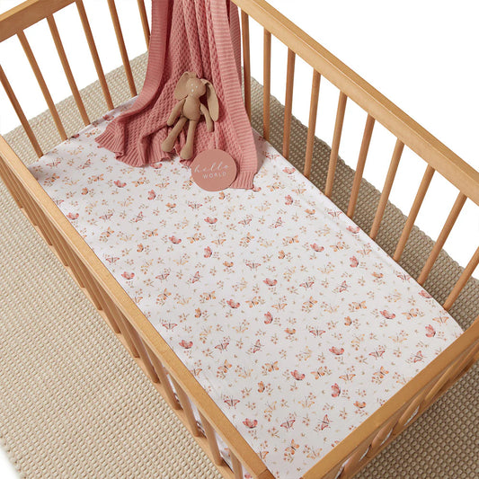 Butterfly Organic Cot Sheet -Snuggle Hunny Kids