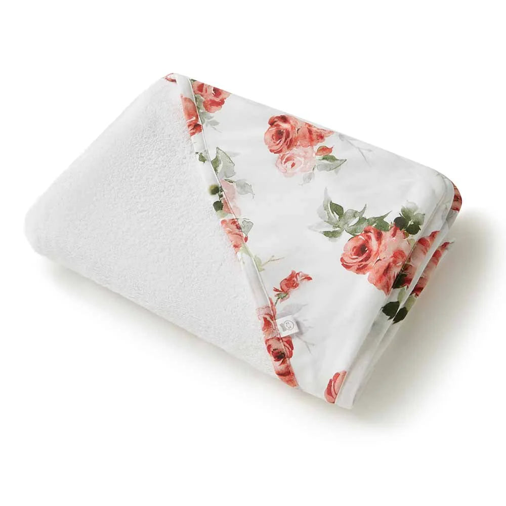 Rosebud Organic Cotton Hooded Towel - Snuggle Hunny Kids