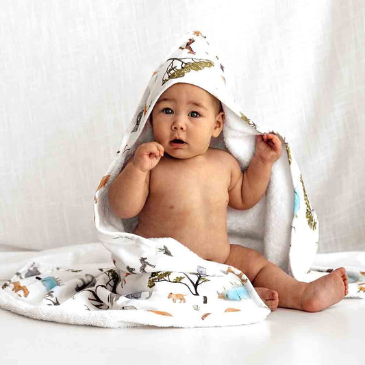 Safari Organic Cotton Hooded Towel - Snuggle Hunny Kids