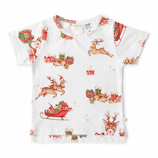 Reindeer Christmas Snuggle Hunny Organic Cotton Tee Shirt