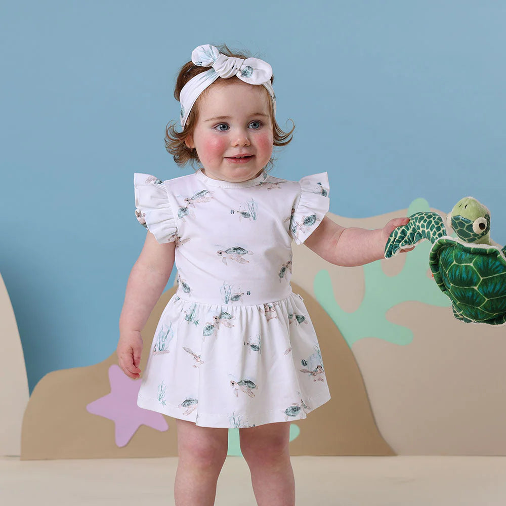 Turtle - Snuggle Hunny Organic Cotton Short Sleeve Dress