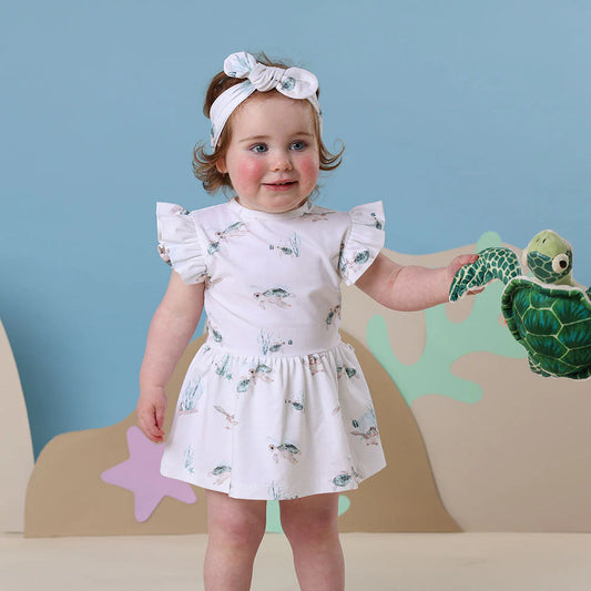 Turtle - Snuggle Hunny Organic Cotton Short Sleeve Dress