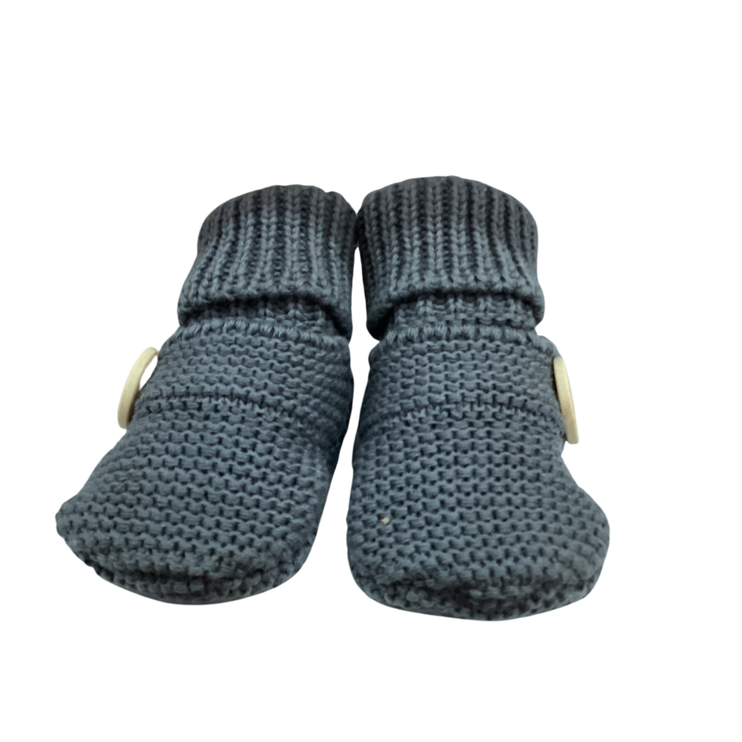 Grey Knitted Button Bootees by Korango