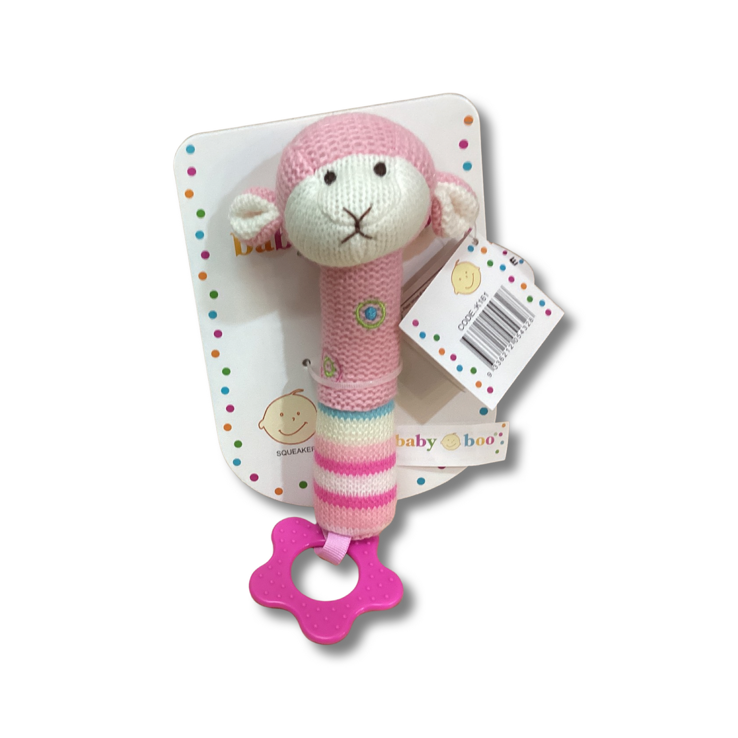 Pink Lamb Squeaker Toy Baby Boo