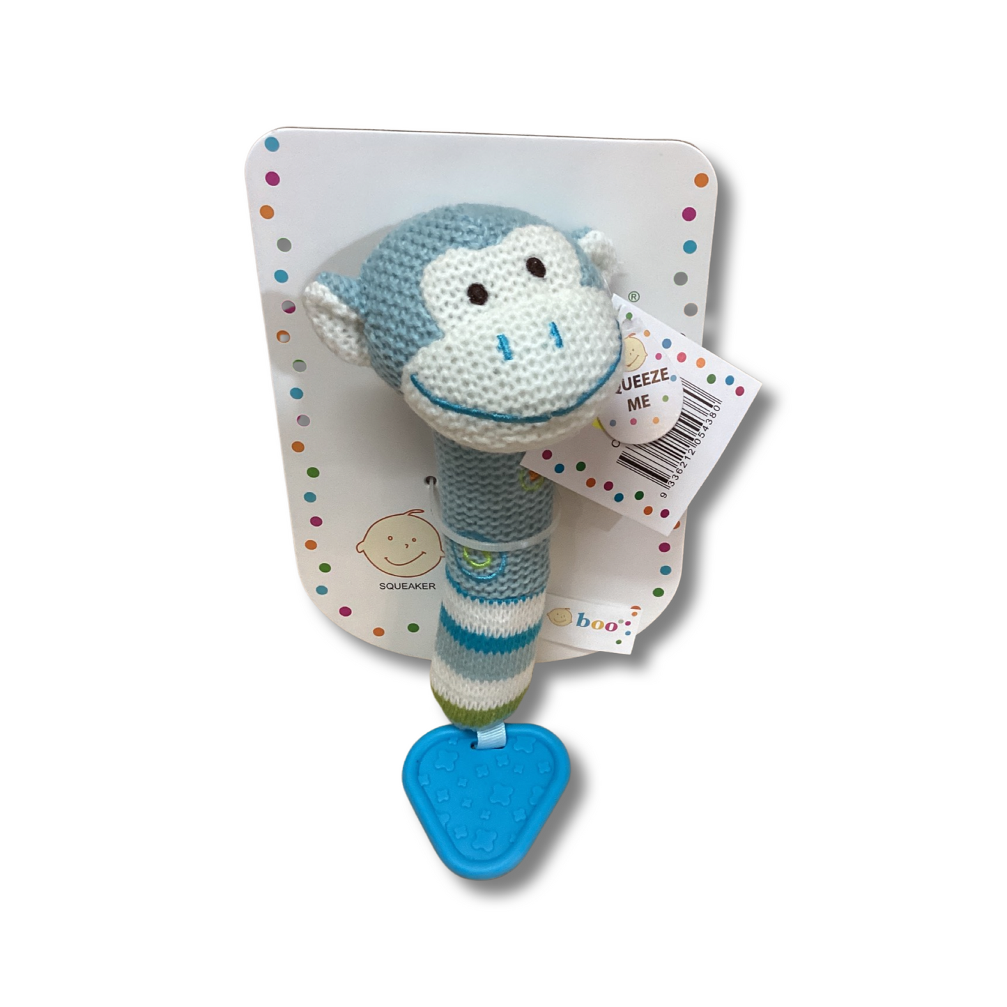 Blue Monkey Squeaker Toy Baby Boo
