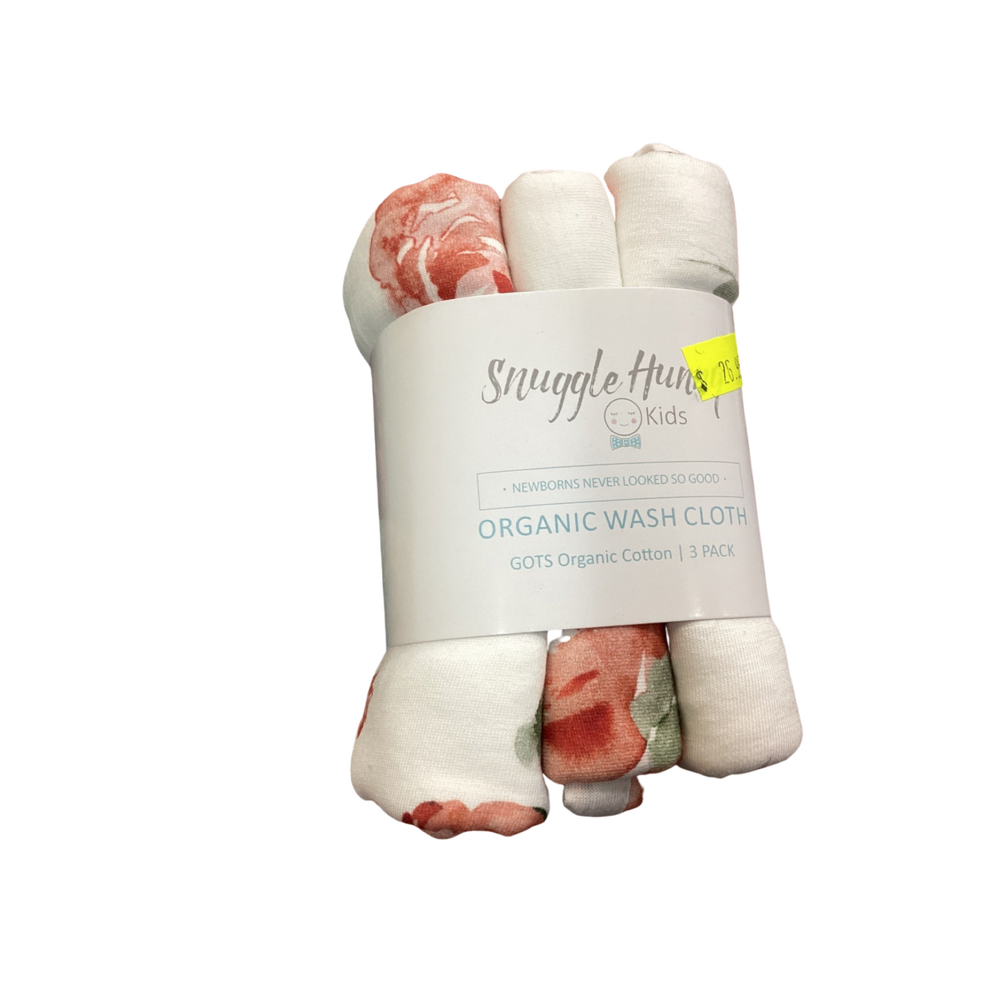 Face Washer/Cloth  - 3 Piece Pack Rosebud by Snuggle Hunny Kids