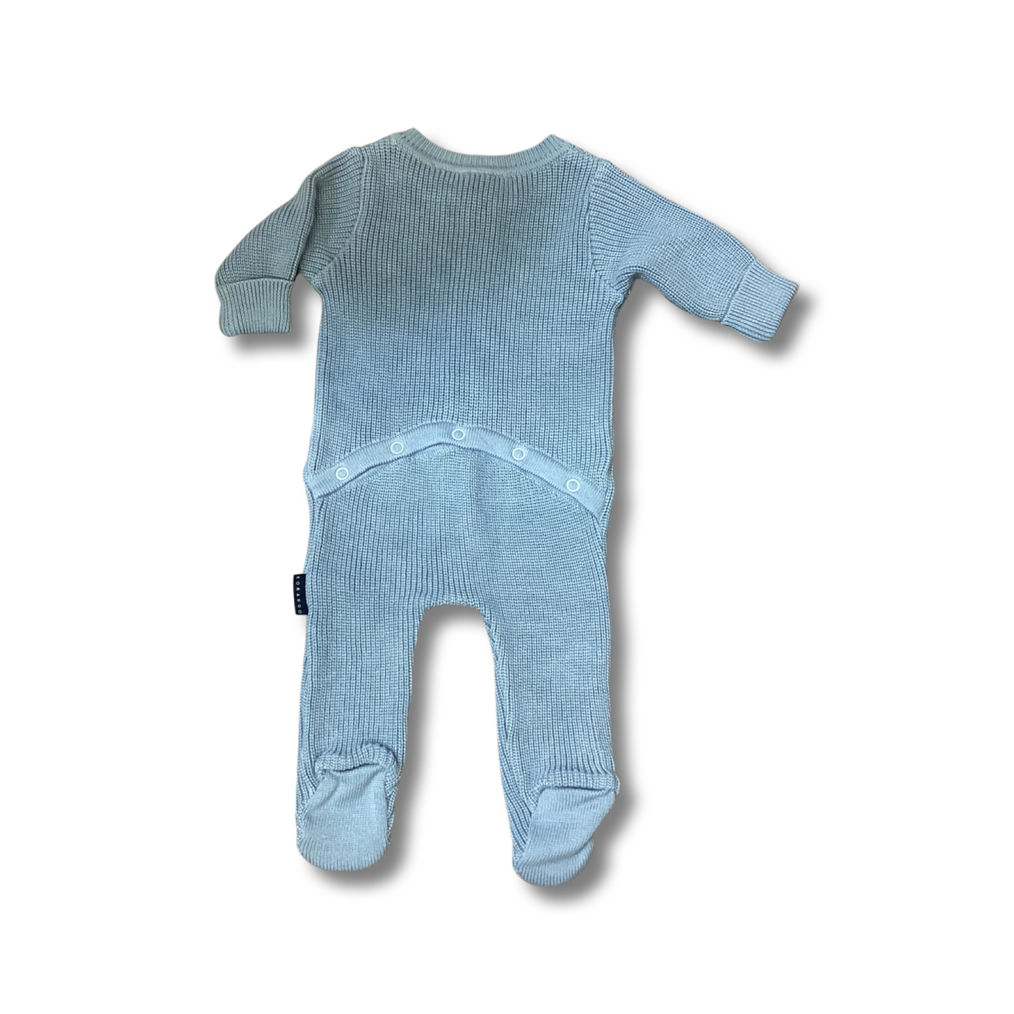 Dusty Blue Plush Knit Button Through Growsuit by Korango