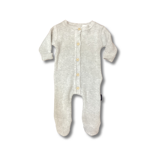 Grey Marle Plush Knit Button Through Bodysuit by Korango