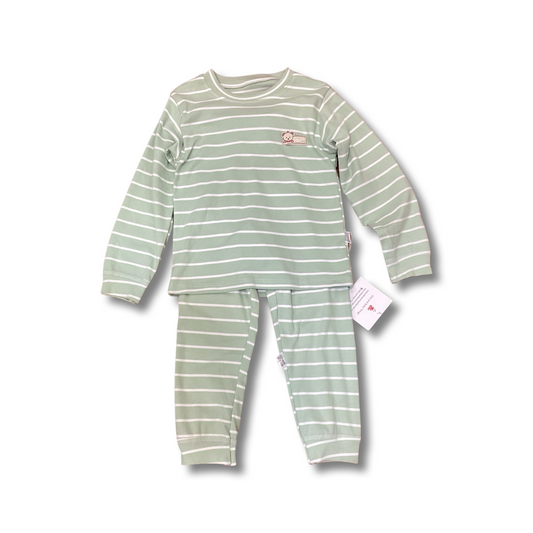 Long Sleeve Green Stripe. 2 Piece Set