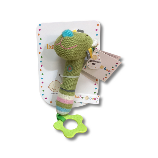 Green Hippo Squeaker Toy Baby Boo