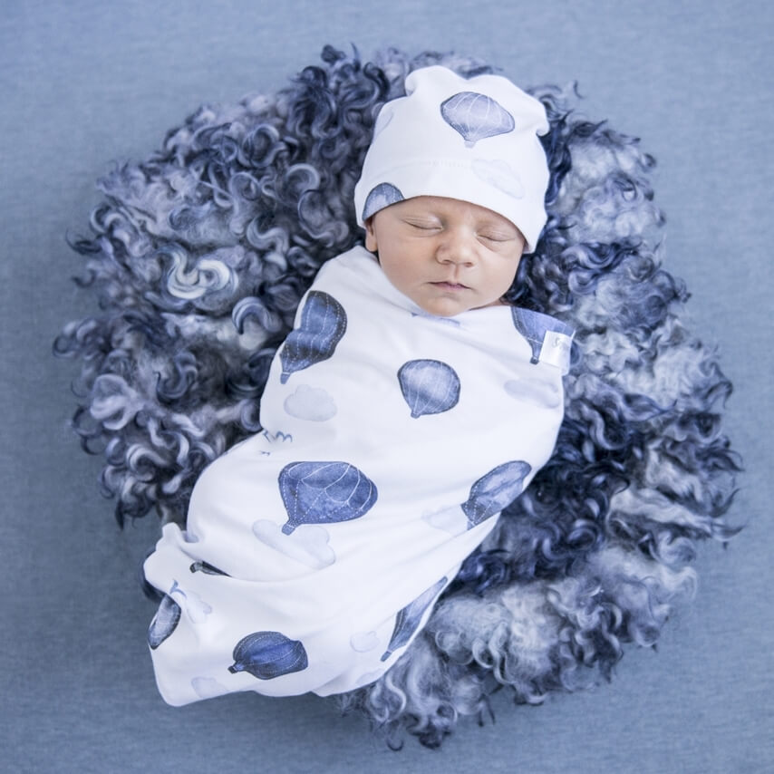 CLOUD CHASER - SNUGGLE HUNNY KIDS BABY JERSEY WRAP & BEANIE SET