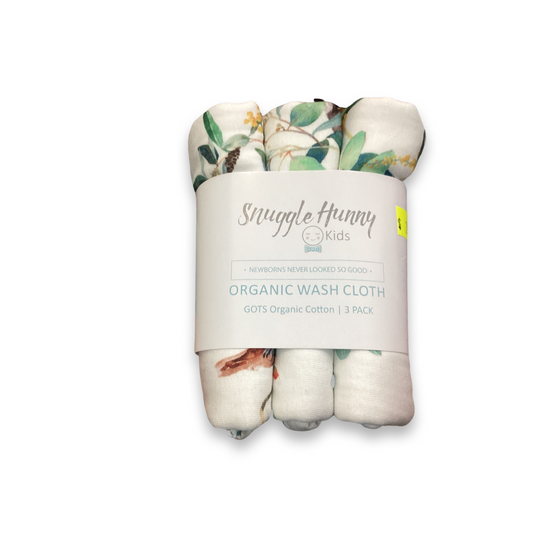 Face Washer/Cloth  - 3 Piece Pack Eucalypt by Snuggle Hunny Kids