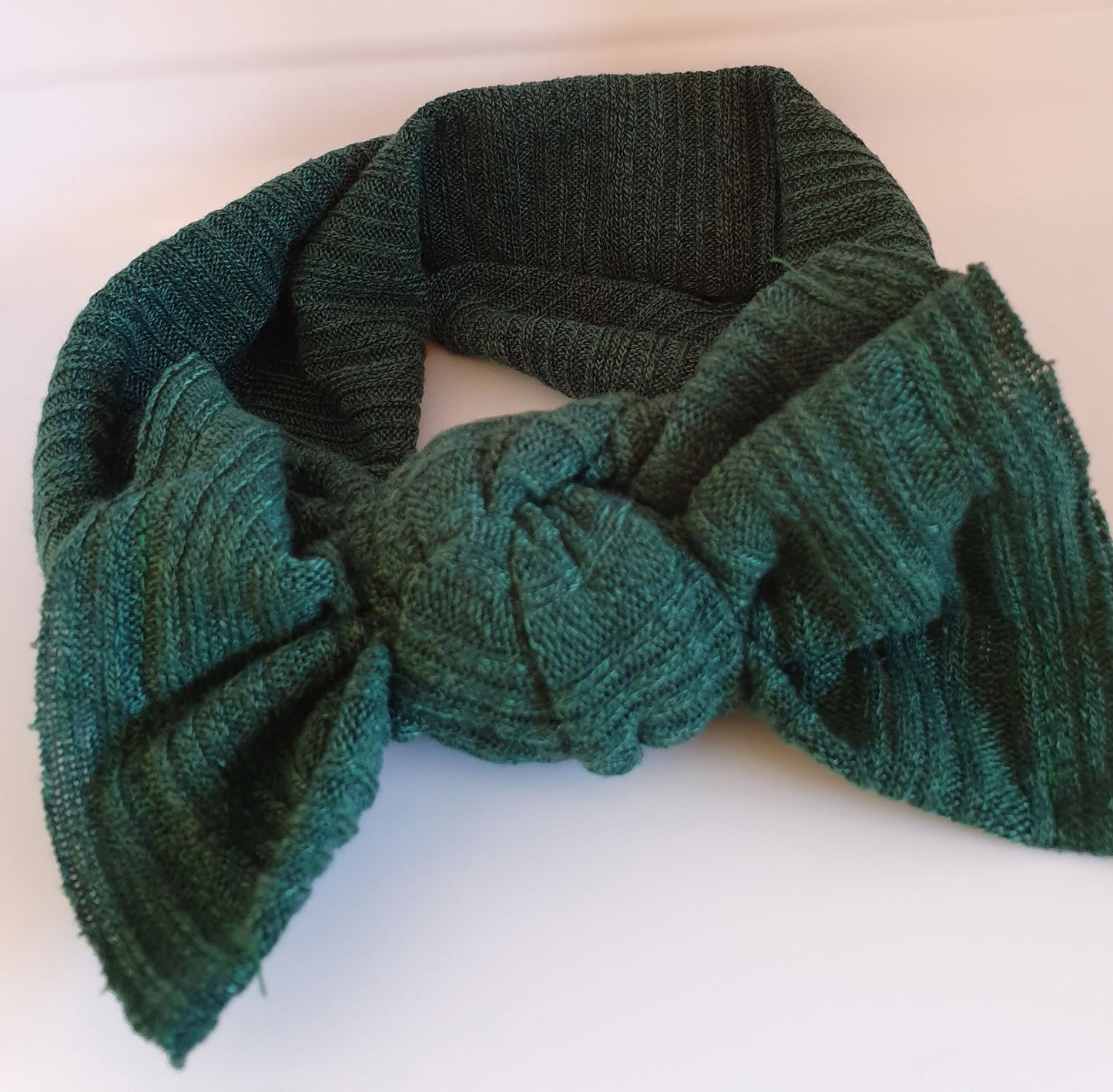 Green  Ribbed, Knotted Headband - Size Child