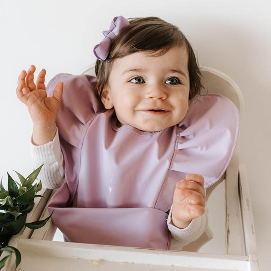 LAVENDER - SNUGGLE HUNNY KIDS FRILLY WATERPROOF BIB