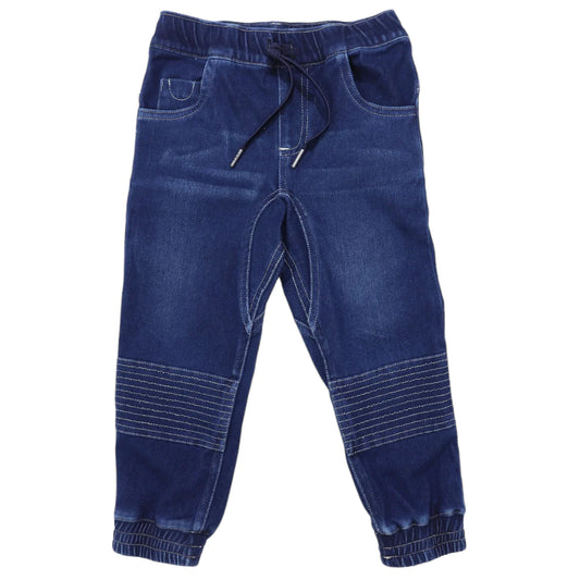 Dark Blue Denim Knit Jeans by Korango