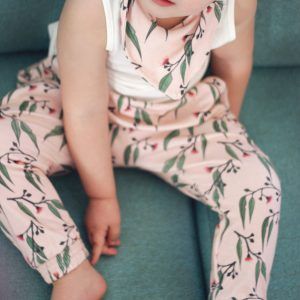 Play Pants- Organic Cotton Play Pants - "Blossoms" Australian Made