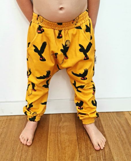 Organic Cotton, Australian Made Harem - Play Pants - Gang Gang