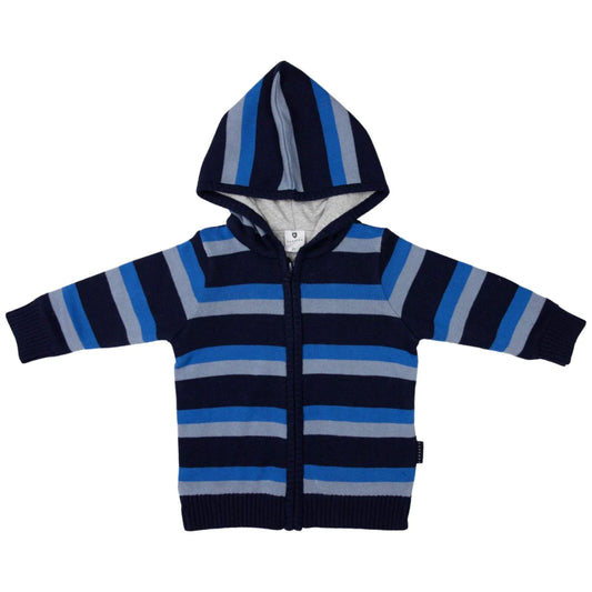 Lined Knit Jacket Blue Stripe by Korango