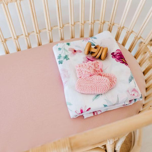 LULLABY PINK - SNUGGLE HUNNY KIDS FITTED BASINETTE/CHANGE TABLE SHEET